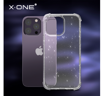 iPhone 14 Four Corners Drop Resistant Airbag Lens Case Starry Night Glitter